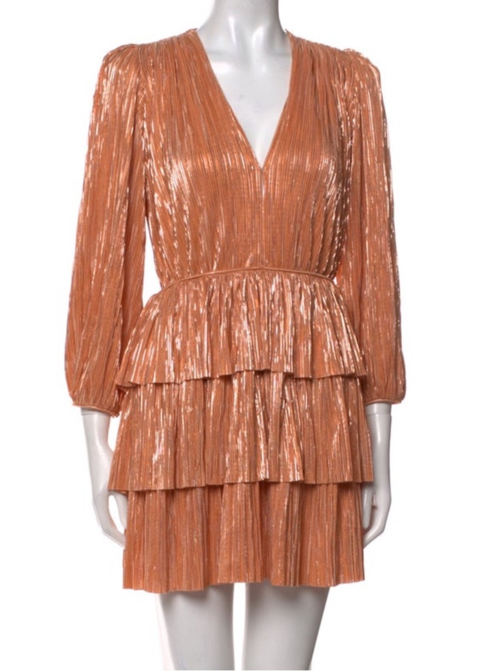 Sabina Musayev Copper ruffle dress size small